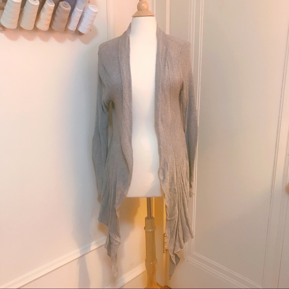 Lightweight Knit Gray Cardigan Sweater
